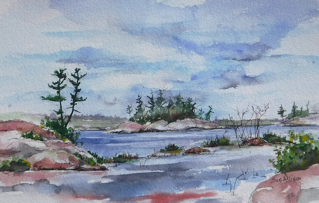 DOCK PAINTING at WHITEFISH FALLS ONTARIO