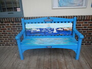 “THE SOUND IS CALLING YOU HOME” PAINTED BENCH   OWEN SOUND ONTARIO